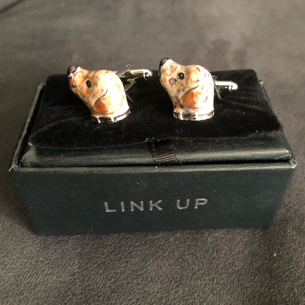 Link Up Dog cuff links. NIB